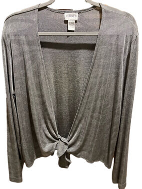 21. WOMENS CHICO’S TRAVELERS 2/L DETAIL TOP